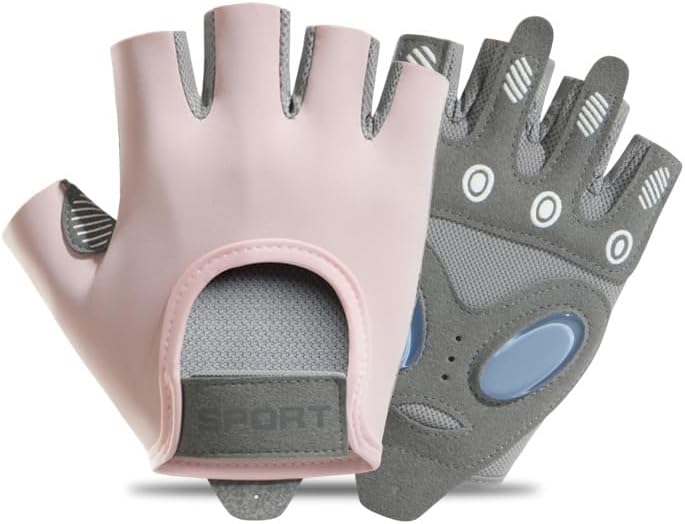 Women Mesh-Fingerless-Workout-Gloves,Breathable-Cycling-Gym Lightweight-Sport-Gloves with Non-Slip