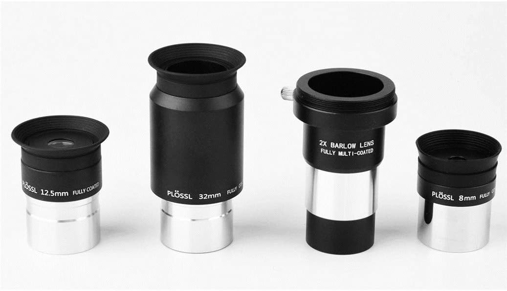 1.25inch Telescope Eyepiece Set(8mm 12.5mm 32mm Plossl Eyepieces) and 2X Multi-Coated Barlow Lens Telescope Accessory Kit