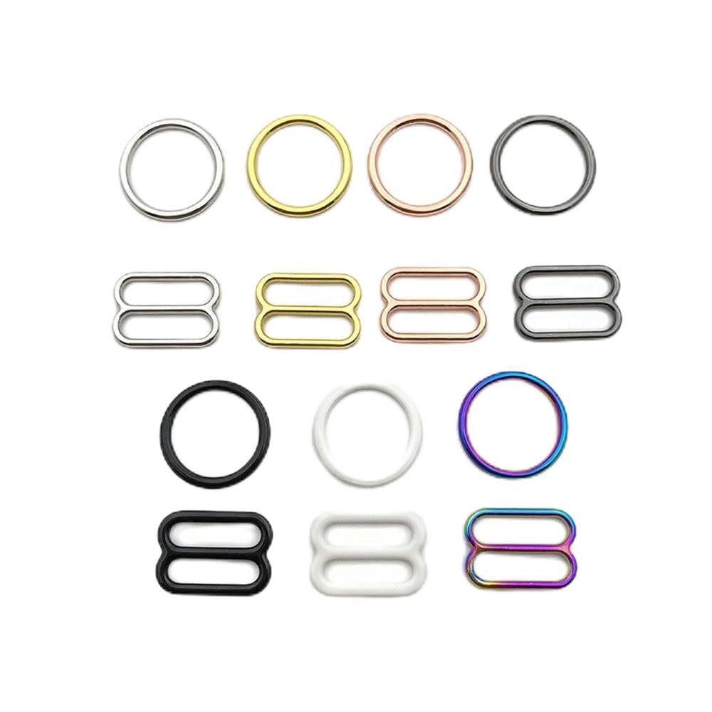 RAEF 15 sets/lot (30 pcs) bra rings and sliders strap adjusters buckles 6 color underwear adjustment accessories
