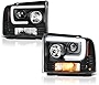 [For 2005-2007 Ford Excursion F-250 F-350 Superduty] OLED Neon Tube Black Projector Headlight Headlamp Assembly, Driver & Passenger Side