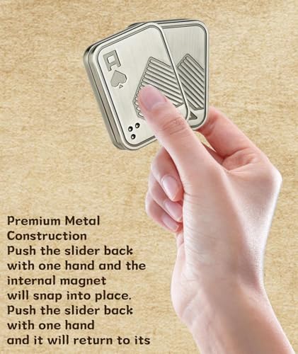 Image of Stress Relief Toys Adults, Fidget Slider, Silver Relaxation Fidget Toys Adults Portable Fidget Gifts Slider, for Fathers and Gamers (4.5*3.3cm /1.77*1.30 in)