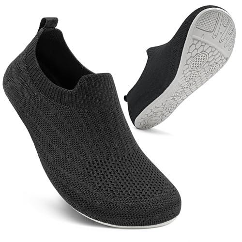 Sosenfer Hausschuhe Damen & Herren | Weiche hüttenschuhe mit Rutschfester Gummisohle | Atmungsaktive Unisex Pantoffeln| Bequeme Barfußschuhe für Zuhause Badezimmer & Hotel
