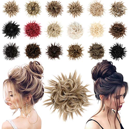 Tousled Updo Messy Bun Hair Piece Hair Extension Ponytail With Elastic Rubber Band Updo Extensions Hairpiece Synthetic Hair Extensions Scrunchies Ponytail Hairpiece for Women