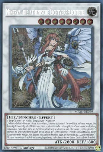 Minerva, die athenische Lichtverpflichtete MP25-DE069 Secret Rare Deutsch Boosterfrisch 1. Auflage - 2025 Mega-Pack Tin - mit ReCollectibles-Versandschutz - für Yu-Gi-Oh!