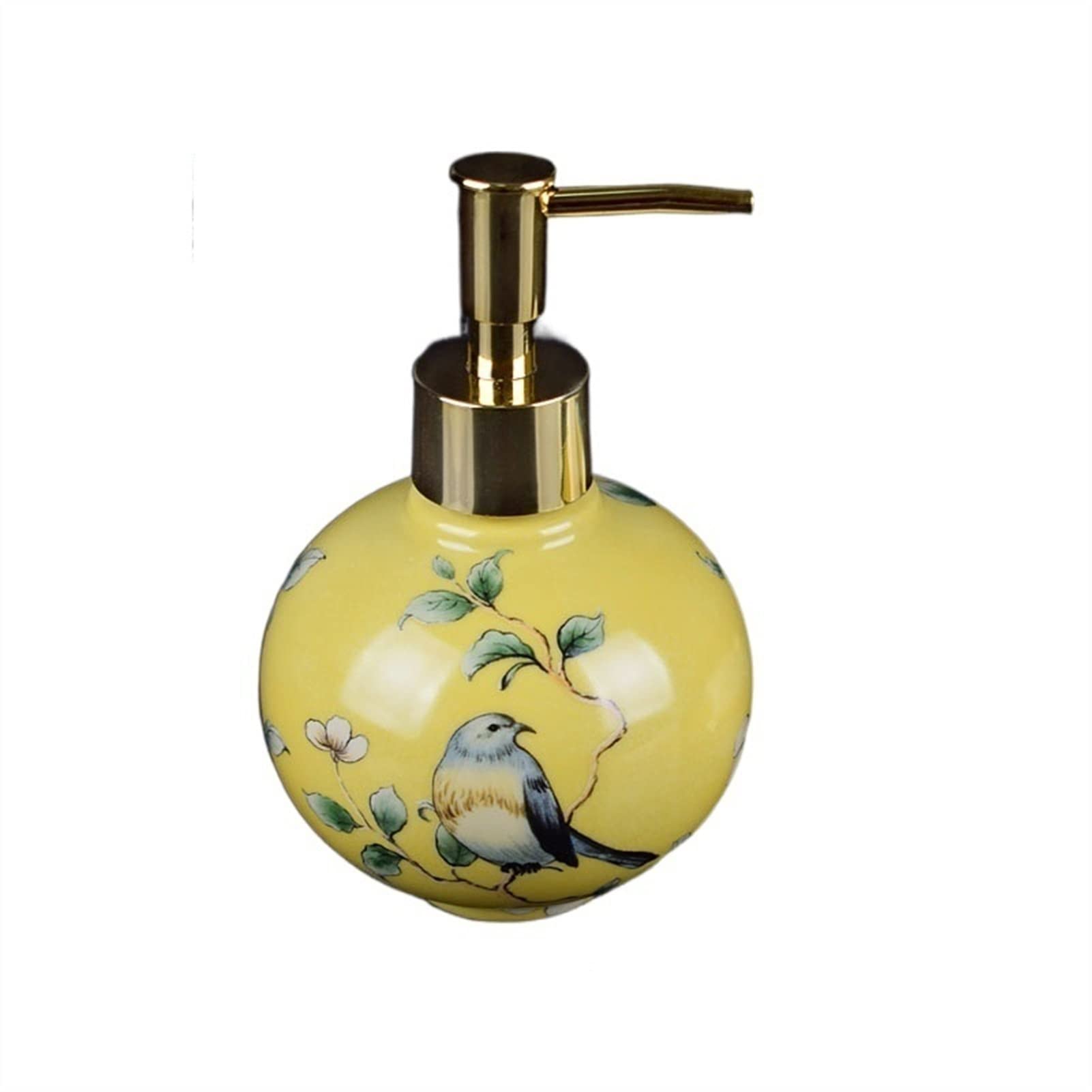 Dispenser di Sapone Dispenser di sapone in ceramica dipinta Dispenser di sapone creatività Flower Illustration Shampoo Bottiglia Home Decorazione del bagno Accessori dispenser sapone bagno (Color : B