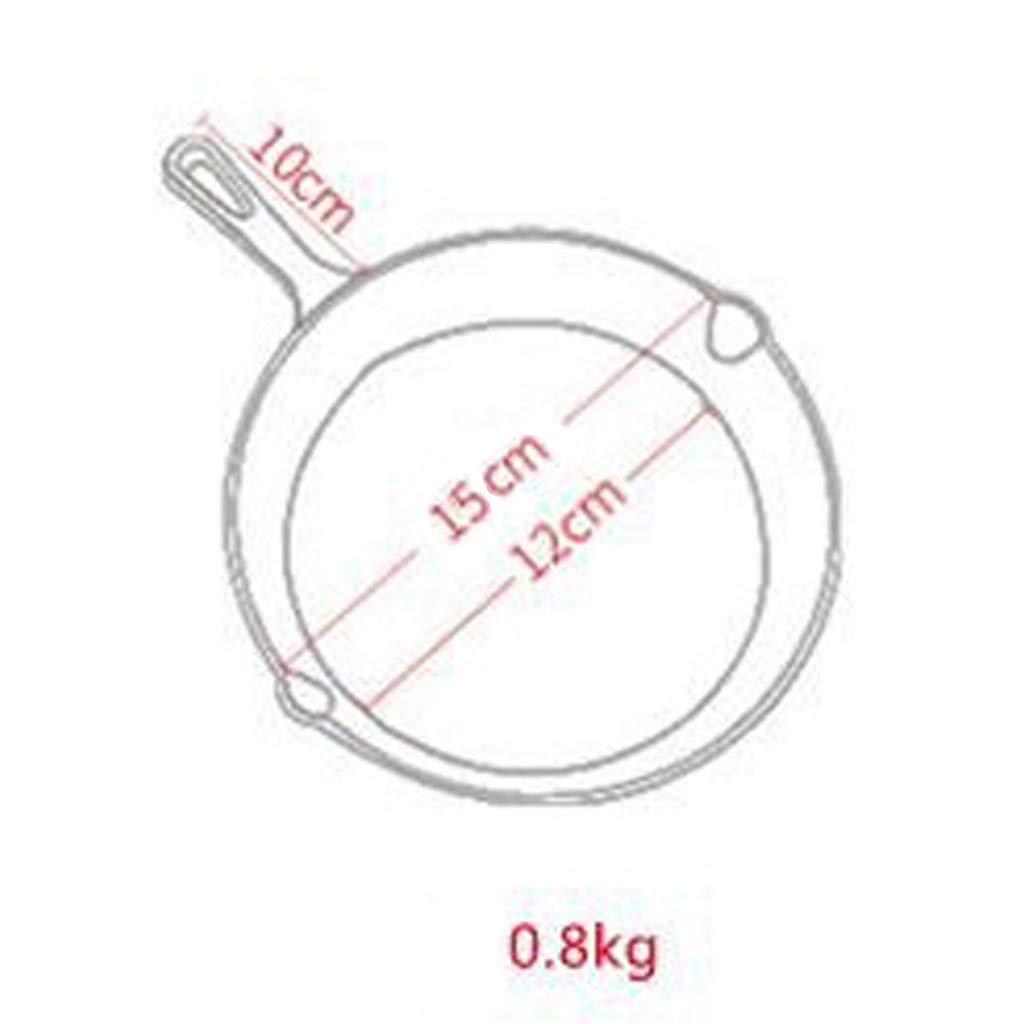 Cast Iron Skillet, 26 Cm / 21 Cm / 15 Cm Padella Antiaderente in Ghisa per Vari Forni, Fornelli, Barbecue, Cotture al Fuoco,15cm