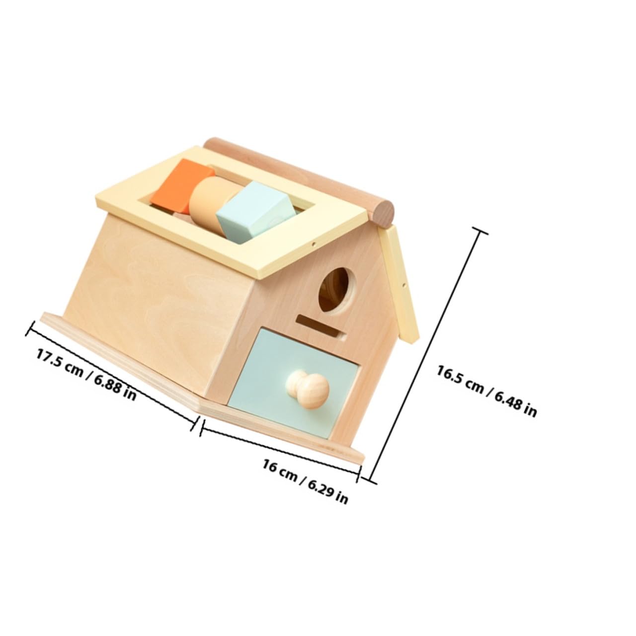 UKCOCO Juguete Sensorial de Madera Natural para Pequeños 1-3 Años Caja de Bolas y Monedas Montessori para Desarrollo Motriz y Coordinación Ojo-Mano Juguete Educativo Infantil Compacto