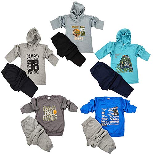 KIT com 3 Conjuntos Moletom Sem Capuz Juvenil Meninos de 10 a 16 anos Tamanho:16