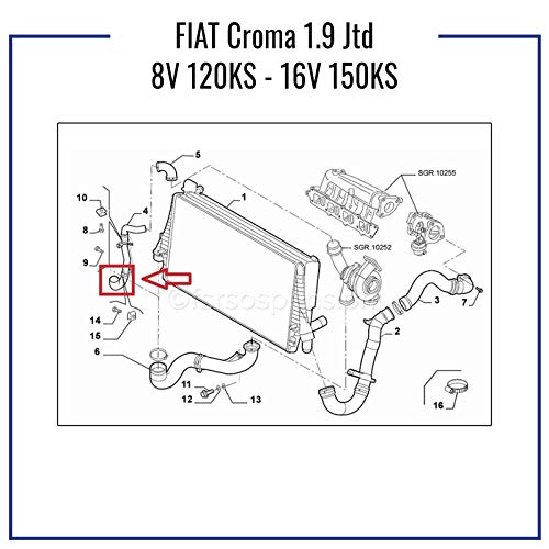 F i a t croma 1.9 jtd 8v 16v tubo manicotto