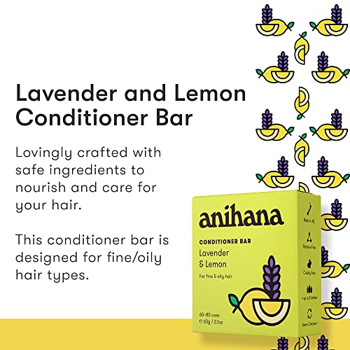 Anihana 813107 Conditioner Bar For Thin Fine Oily Hair Gives Hair Volume & Body Natural Healthy Look And Shine Paraben Free Lavender And Lemon 2.1 Oz thumb #1