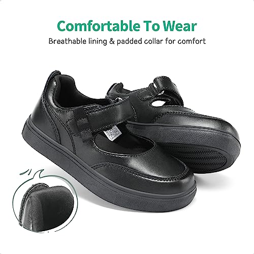 Dream Pairs Kids Girls Mary Jane Sneakers Strap Toddler Little Girls School Shoes Soft Walking Party Flat Shoes,Size 1 Little Kid,Black,Sdfs2323K thumb #3