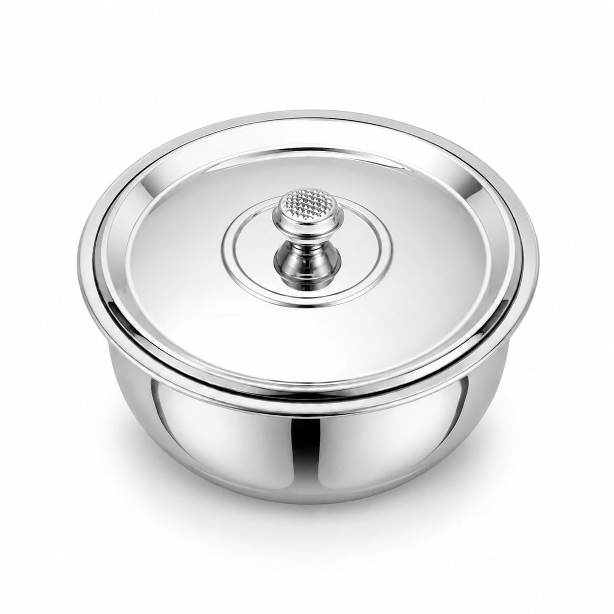 Steel Handi | Mirror Finish, with Lid-image-40