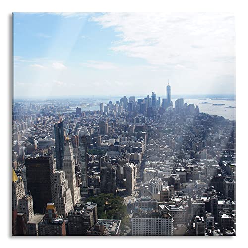 Tableau Toile New York City Skyline La Nuit - Format 60x40 Cm, Impression UV, Châssis Bois - Déco Murale - 3