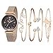 YSWG Relojes de Pulsera de Las señoras 5pc / Set Women Wokes Starry Sky Imán Hebilla Moda Pulsera Reloj de Pulsera Número Romano Regalo Simple Clock Regalo para Mujeres Relojes Decorativos.