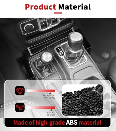 Image of JWWY Gear Shift Storage Box for 2018-2026 Jeep Wrangler JL /JLU & Gladiator JT 4xe, Center Console Organizer & Trunk Storage, Split-Type Interior Storage Tray Accessories Black