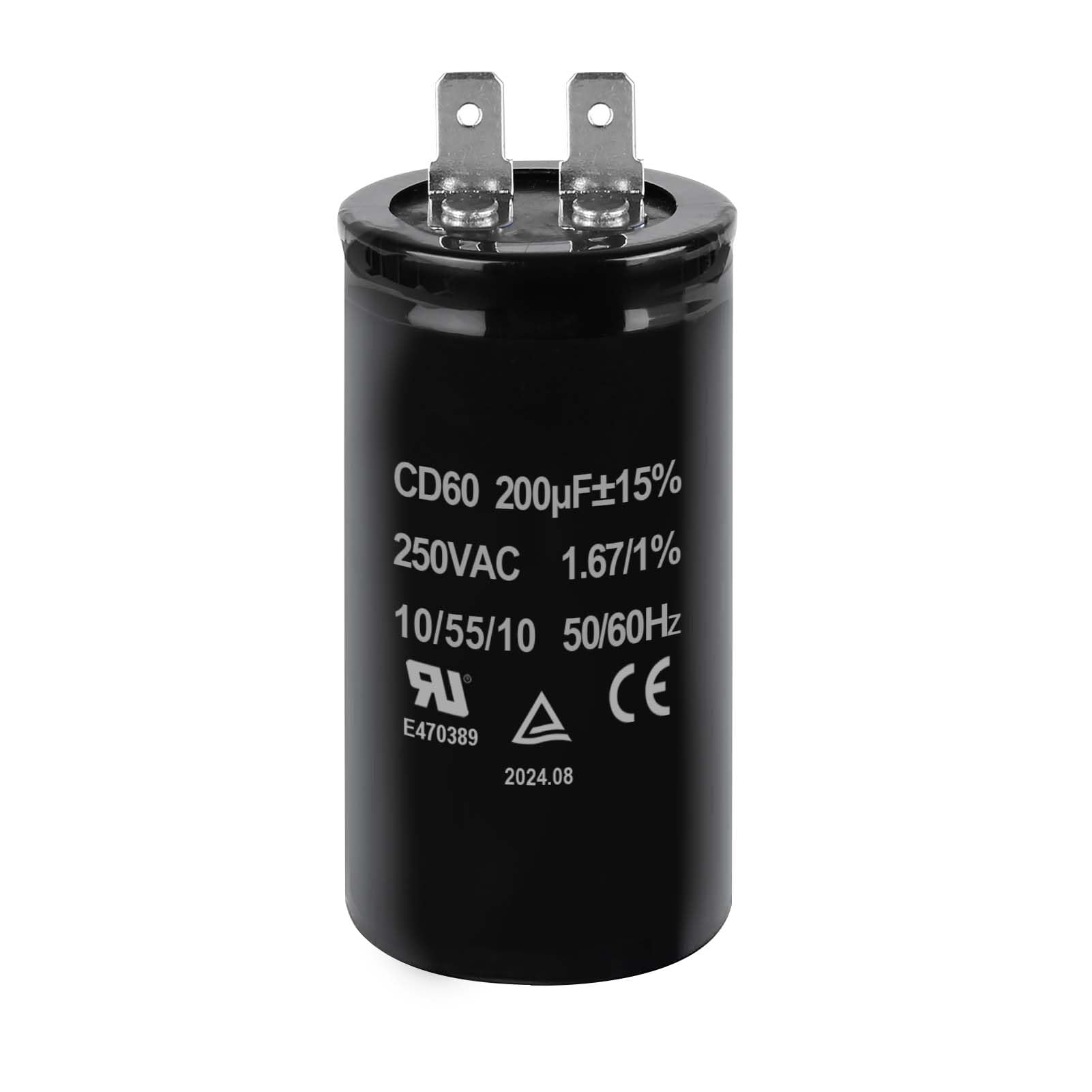 ZOWZEA 200uF MFD ±15% CD60 Motor Start Capacitor 250VAC 50/60Hz for Electric Motor Starting