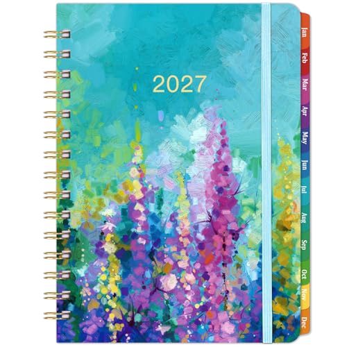 2027 Planner - 2027 Planner Weekly and Monthly JAN.2027 - DEC.2027 Planner 2027 6.5 x 8.5 27 Calendar Planner Weekly and Monthly Planners with Inspiring Quotes Colorful Tabs Pocket Hardcover