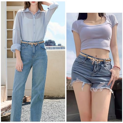 Bow Belts For Women, Skinny Gold Belt Waist Belt, Stretchy Bow Metal Chain Belt Women's Belts For Women4