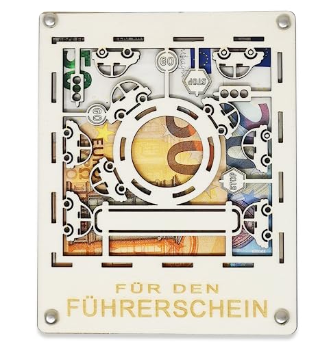 Woodland Mail Geschenk zum Führerschein - Geldgeschenke Geschenke zum neuen Auto oder Tankgutschein (aus Holz)