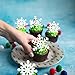 Ephlyn 60Pcs Edible Cupcake Toppers Snowflake Cake Picks Winter Merry Christmas Baby Shower Decorations Snowflake Theme Kids Birthday Party Supplies White