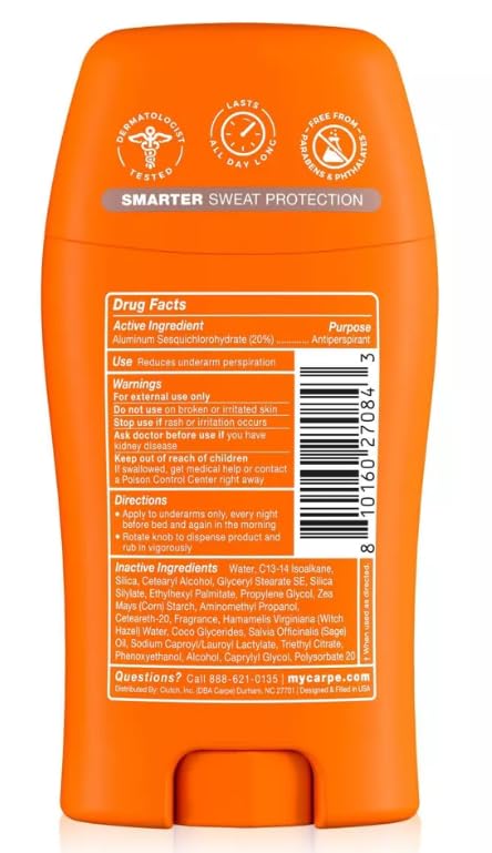 Carpe Women's 100H Sweat & Odor Control Antiperspirant Deodorant - Soft Cashmere - 1.76oz: Paraben-Free, Vegan, Cream Form