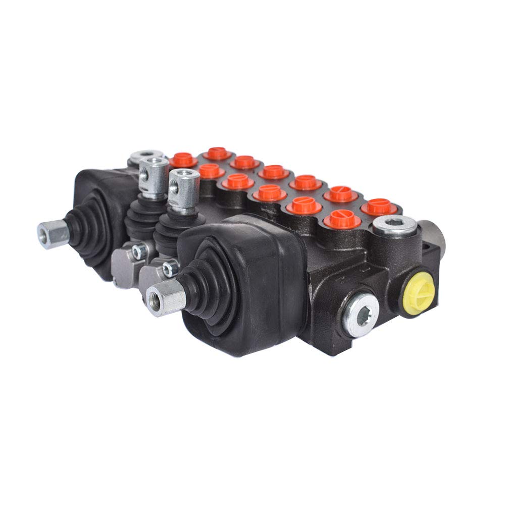 Distributeur hydraulique à Double Effet, 6 tiroirs, 11 GPM, 3625 PSI, avec 2 joysticks et Ports SAE, pour Petits tracteurs, tracteurs, chargeuses et fendeuses de bûches.