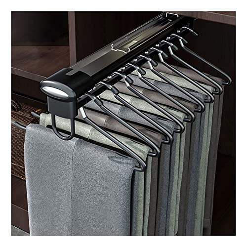 Rail coulissant pour vêtements et support pour pantalon extensible gain de place noir