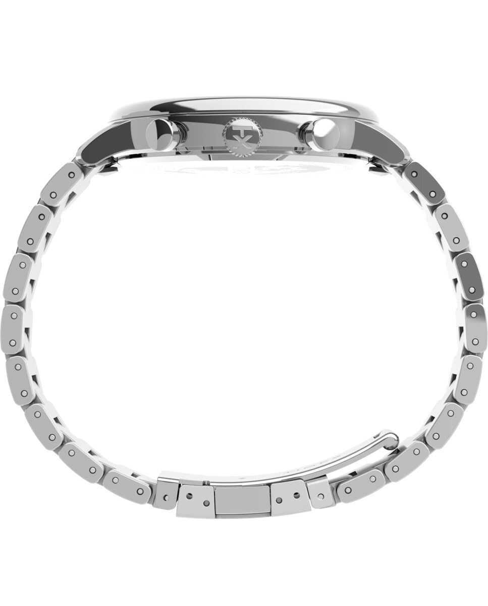 Timex Orologio Trend 45 mm - Cassa argentata con quadrante nero e bracciale in acciaio inossidabile TW2V01600