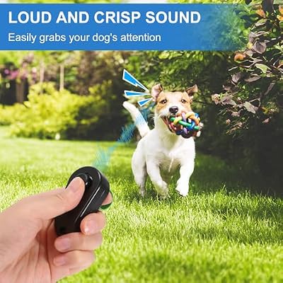 BARKIE Dog Training Clicker with Finger Ring 2 Pack, Puppy Essentials for Behavior Training, Portable Pet Supplies for Dog Walking Accessories(Black & White)