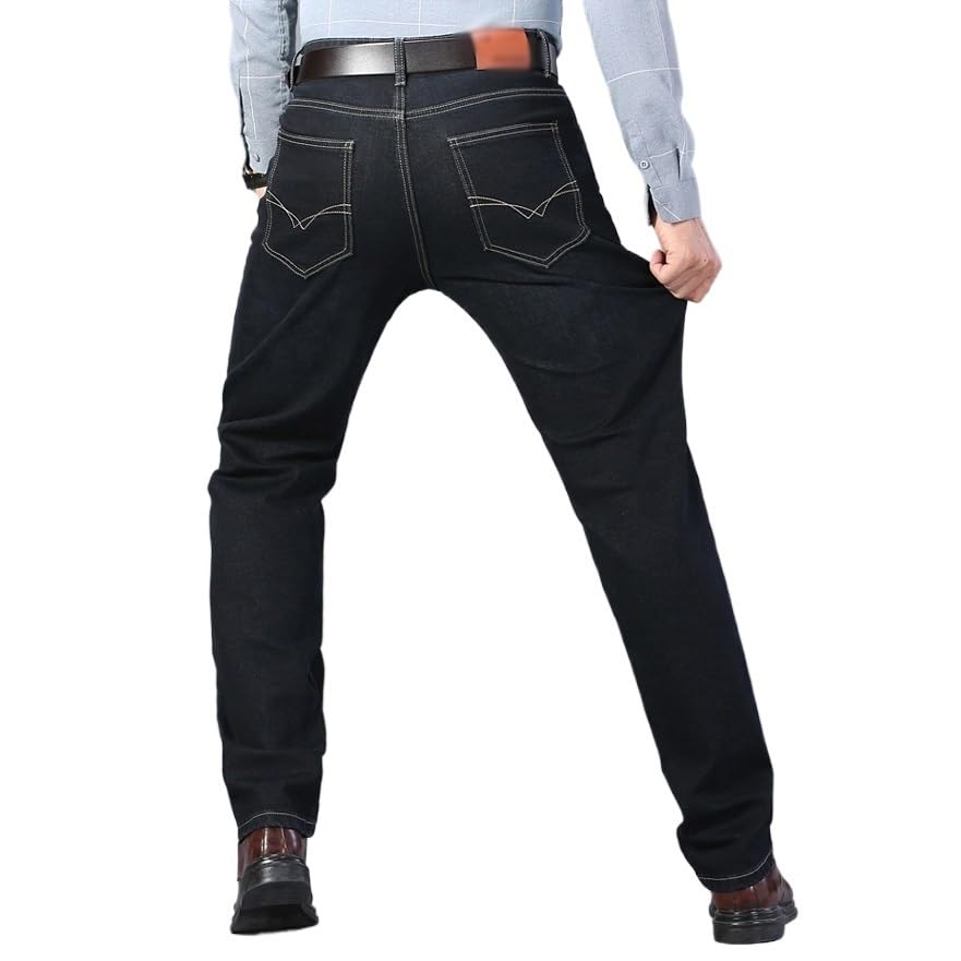 Straight Fit Jeans, Youth Mid Rise Men's Long Pants(39)3