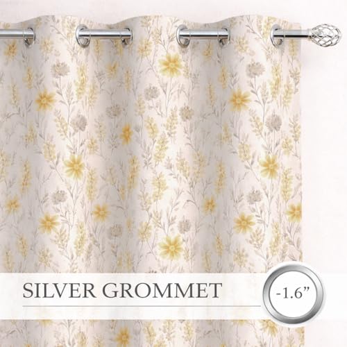 Image of STITCHNEST 'Florea Series' Premium Satin Room Darkening Curtains 7 Feet Long Set of 1 | Door Curtain 7 x 4 Feet | Blocks 70-80% Light | Ideal for Bedroom, Living Room & Home Decor