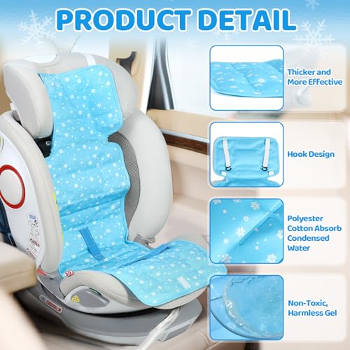 Orzbow Car Seat Cooling Pad with Insulated Bag, Car Seat Cooler for Babies Toddler Kids Infant, Portable Car Cooling Seat Pad for Hot Summer to Keep Baby Comfortable