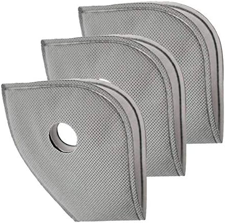 MoHo Dust Filter, Upgrade Version Activated Carbon Dustproof Filter Windproof Foggy Haze Anti-Dust Filter Motorcycle Bicycle Cycling Ski Half Face Filter for Outdoor Activities (3 Pack Filters)
