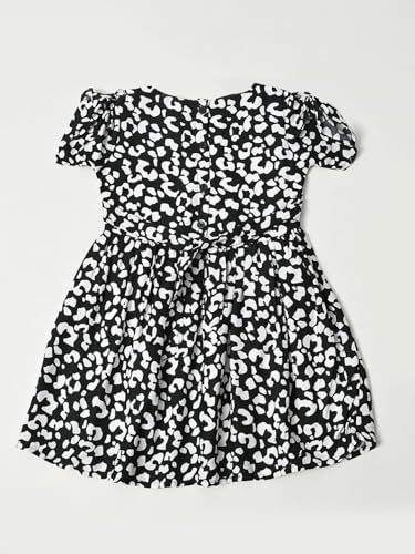 Image of mini mama by Bella Moda Front All Over Laces Printed Dress Comes with A Bloomer (Navy, 3-6M)