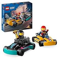 LEGO City Go-Karts and Race Drivers, Racing Vehicle Toy Playset for 5 Plus Year Old Boys, Girls and Fans of Race Car Toys with 2 Driver Minifigures, Small Gift for Preschool Kids 60400