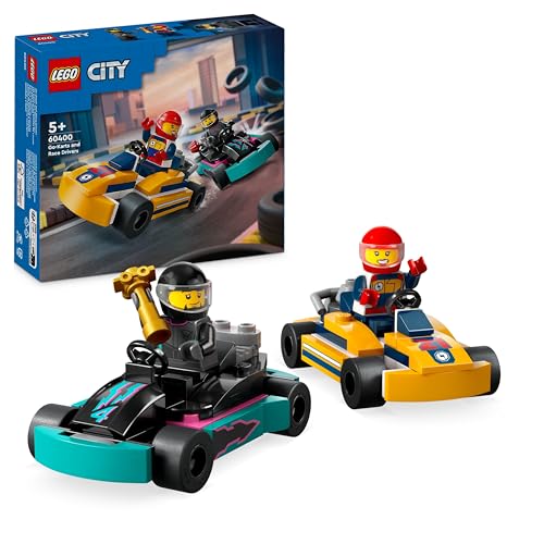 LEGO City Go-Kart e Piloti, Modellini da Costruire di Mini Go Kart da Corsa con 2 Minifigure di Piloti, Veicoli...