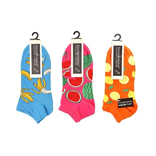 3 Paar Computer-Sneakers-Söckchen '' Bunte Früchte'' für Mädchen, Teenager, Damen CH-2183 (39-42) 6 3 Paar Computer-Sneakers-Söckchen '' Bunte Früchte'' für Mädchen, Teenager, Damen CH-2183 (39-42)