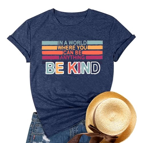 Kind Tshirts Shirts for Women Vintage Positive Graphic Tees in