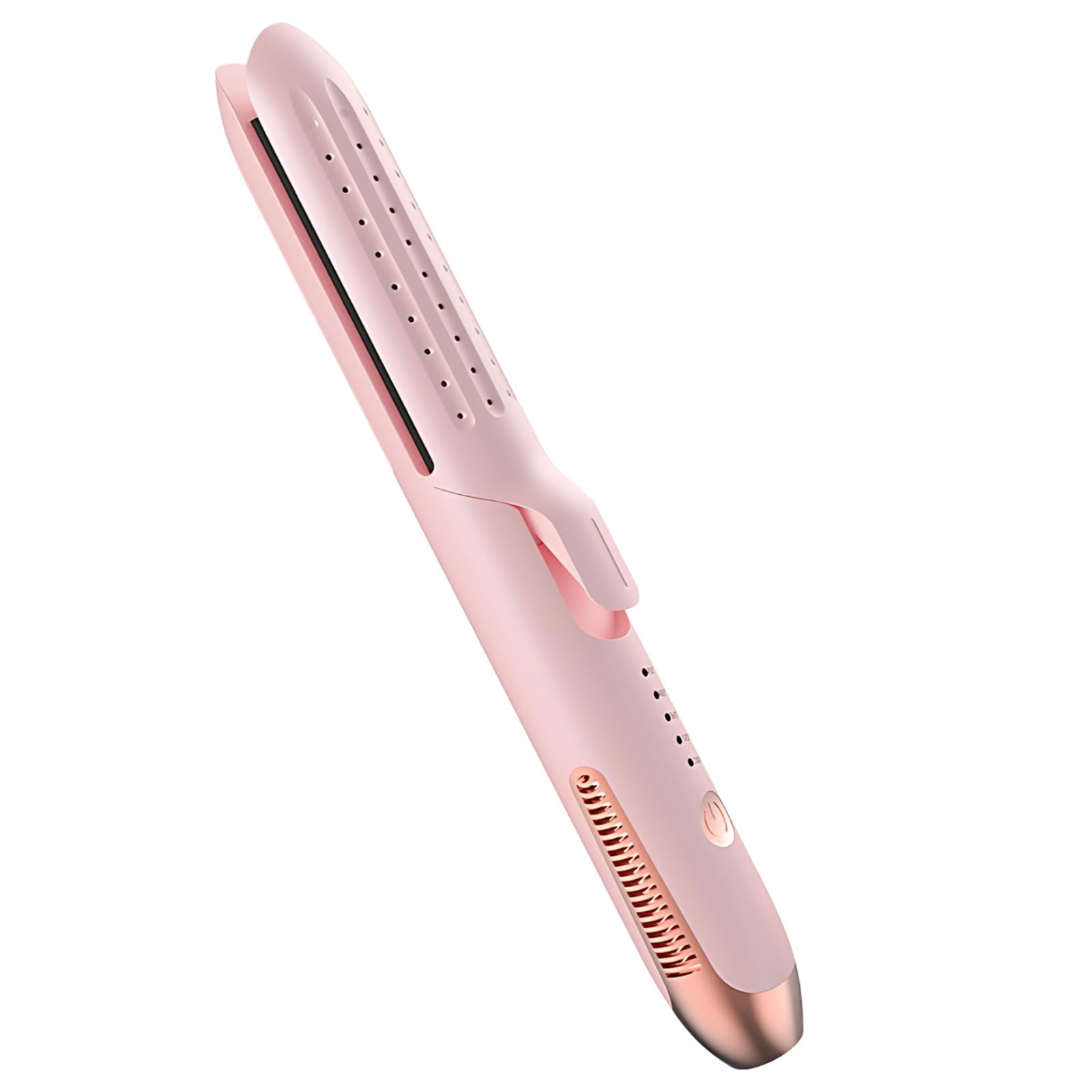 2 in 1 Glätteisen und Lockenstab mit Cool-Wind-Styling, Keramik-Haarstyler, einstellbarer Temperatur, 27,5 cm Länge, tragbarer Haarstyler, Rosa, für glattes Haar und Locken, kompakt für Reisen