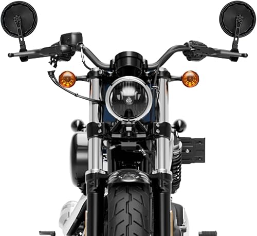 FENRIR Espejo de motocicleta con adaptador para Sportster Iron883 Iron1200 Cuarenta y ocho Dyna Softail Hammer Kingpin Vegas Jackpot Boulevard M90