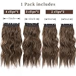 4Pcs Synthetic Clip in Hair Extensions, 20 Inches Long Curly Hair Extensions Clip ins (Color:Medium Brown) - Image 2