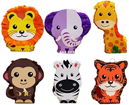 Mini Jungle Friends Pinatas (6 pcs.)