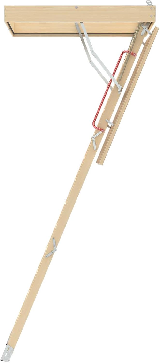 LWP Insulated Wood Attic Ladder 7' 8" - 9' 4", 25" x 47" with 350 lb. Load Capacity