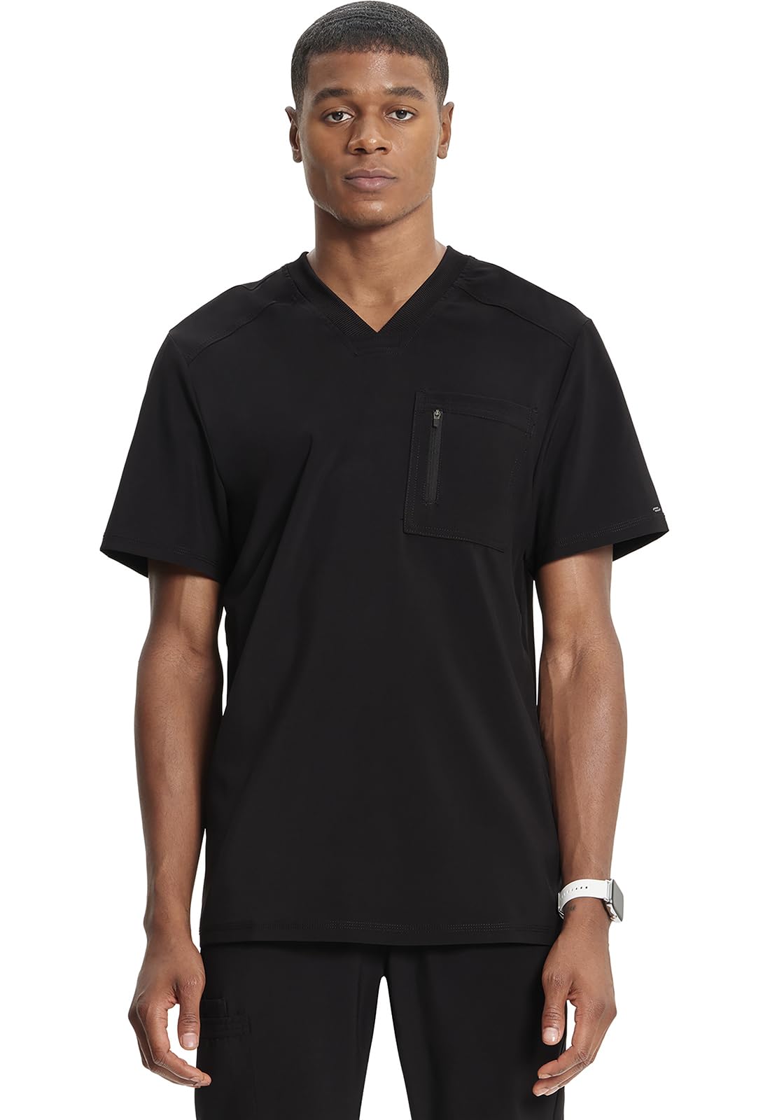 Cherokee Infinity Mens Scrubs Top V-Neck Modern Fit 2 Pocket 360° Stretch
