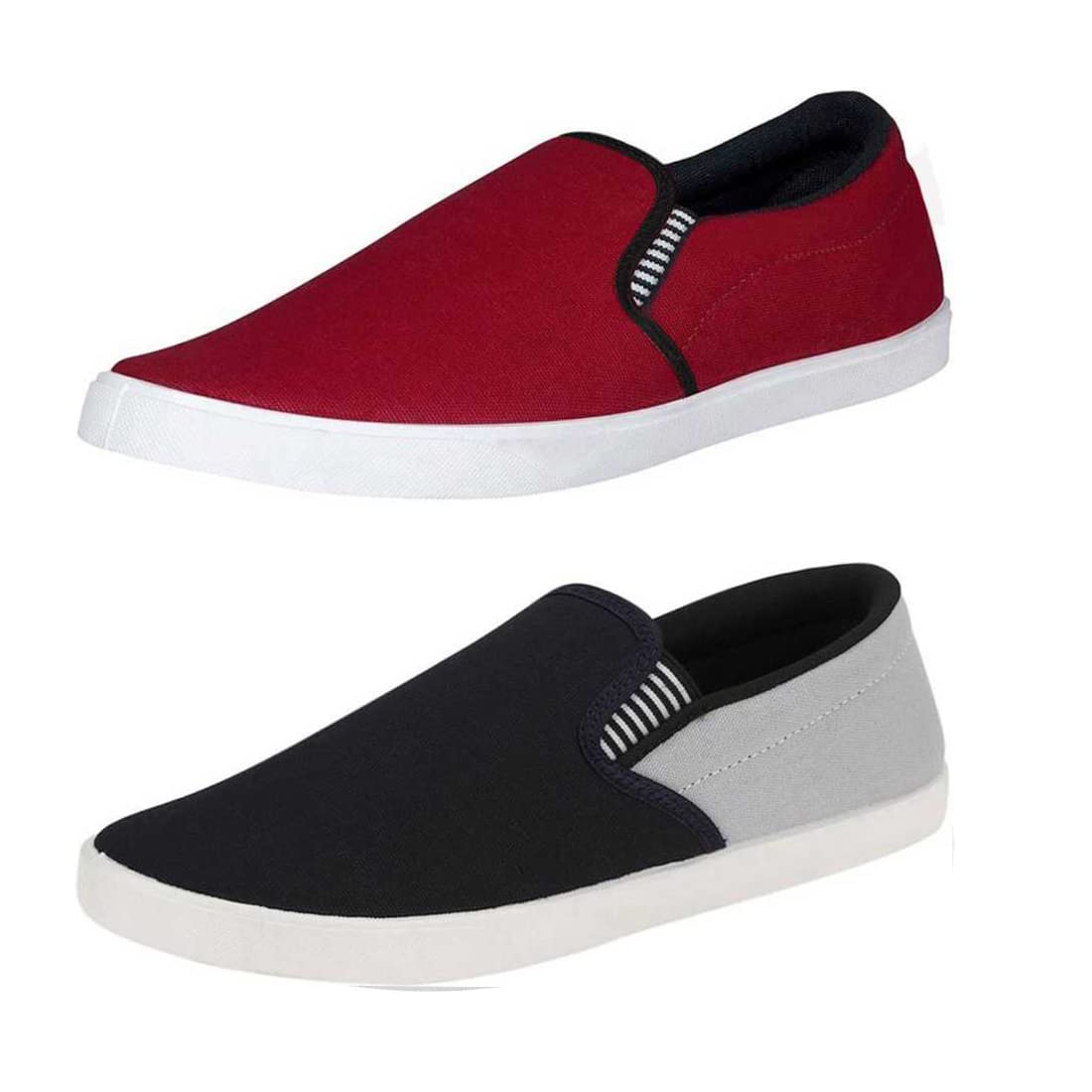 Aircum Mens Combo Pack of 2 Casual Sneaker Shoes (Grey Maroon, Numeric_8) (B08CVN69WX) Amazon Price History, Amazon Price Tracker