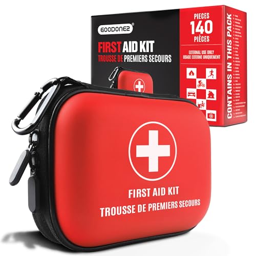 140 Pcs First Aid Kit + Survival kit for Treat, Protect Minor Cuts, Scrapes. Home, Office, Car, School, Business, Travel, Emergency, Survival, Hunting, Outdoor, Camping & Sport TROUSSE DE PREMIERS SECOURS