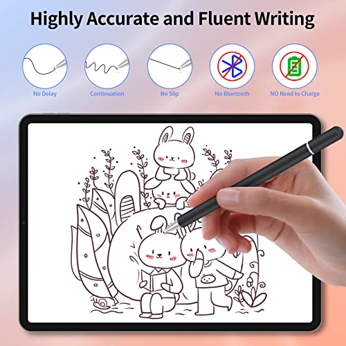 Capacitive Stylus Pen for Touch Screens, High Sensitivity Pencil Magnetism Cover Cap for iPad Pro/iPad Mini/iPad Air/iPhone Series All Capacitive Touch Screens