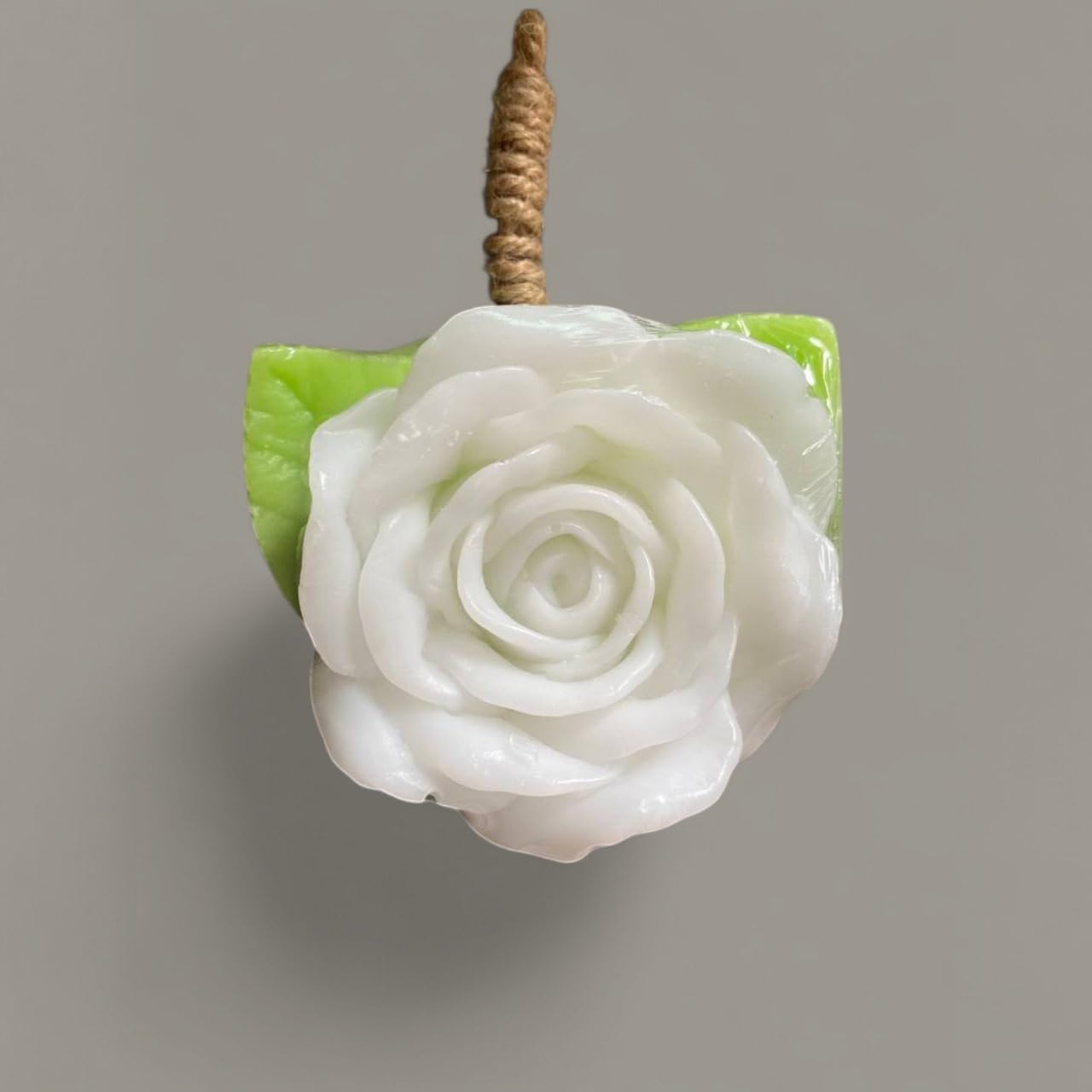 CESITRA Natural Handmade Soaps Bar sapone with Rope Home Funny Hand Face Soap (pack of 2) (WHITE AND GREEN SOAP ROSE) 3