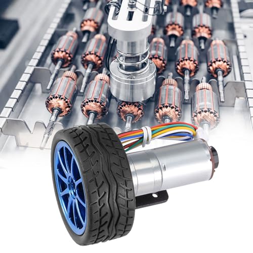 High Accuracy DIY Encoder Gear Motor with Mounting Bracket 65mm Wheel Kit for Smart Car Robot DC12V (RPM 500)