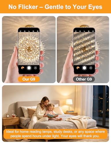 Image of BAOMING G9 LED Bulb Dimmable 4W T4 2700K Soft Warm White 5Pack 120V | 40 Watt G9 Halogen Equivalent 450LM No-Flicker 360Beam Angle for Crystal Chandelier Wall Sconce Home Light